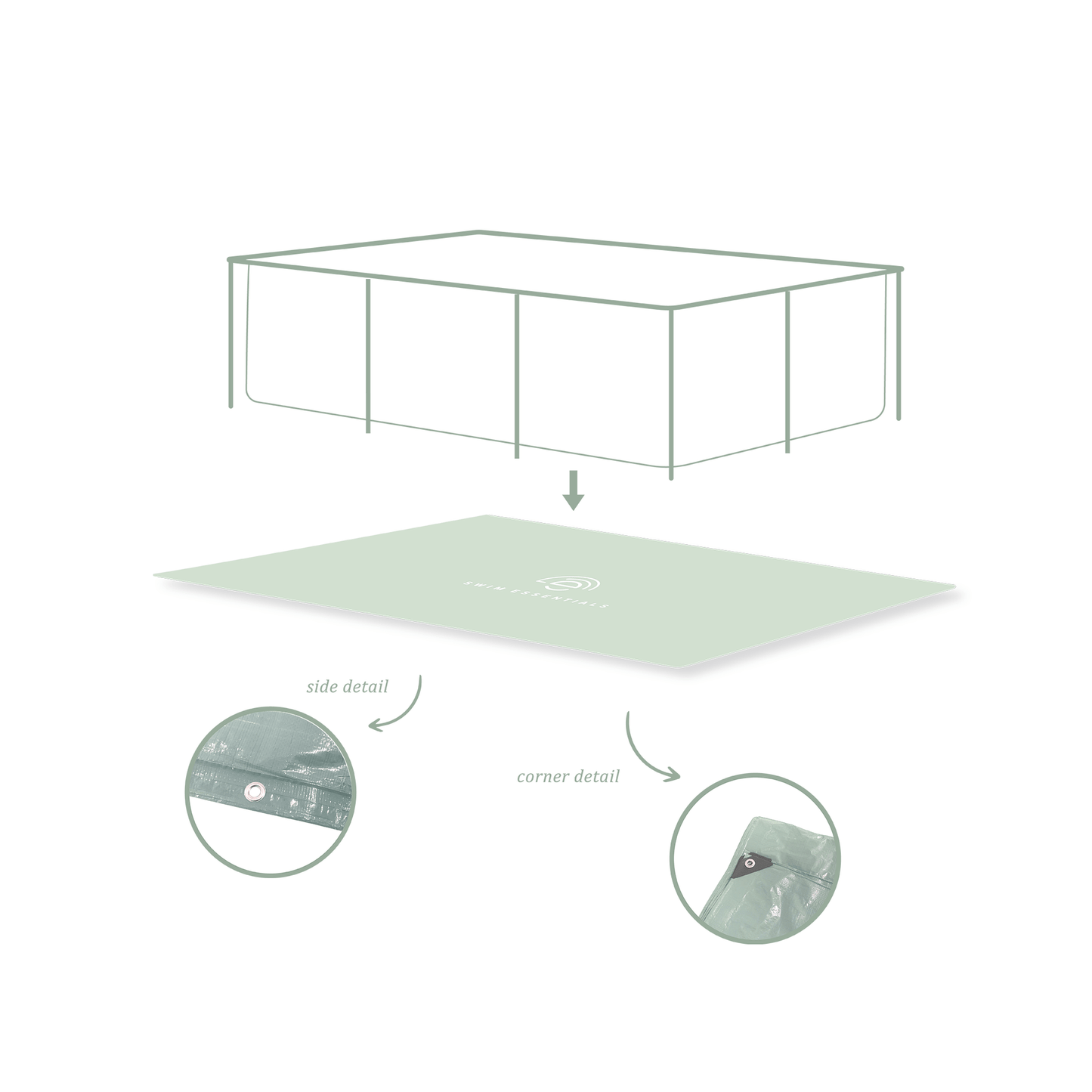 Esencia | Piscina de vela de tierra verde 260x160 cm