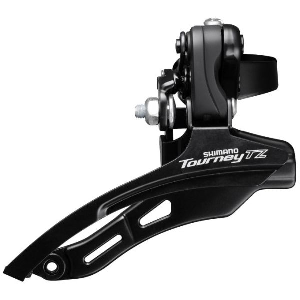 Shimano voorderailleur 6 7-speed tourney tz fd-tz500 down swing top pull - hoge klem ø28,6 mm - 42t - zwart zilver