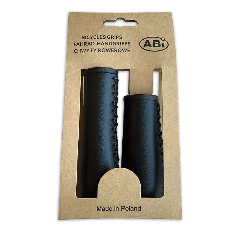 Handles de bicicleta de cuero abi - 120 mm de largo, 95 mm corto