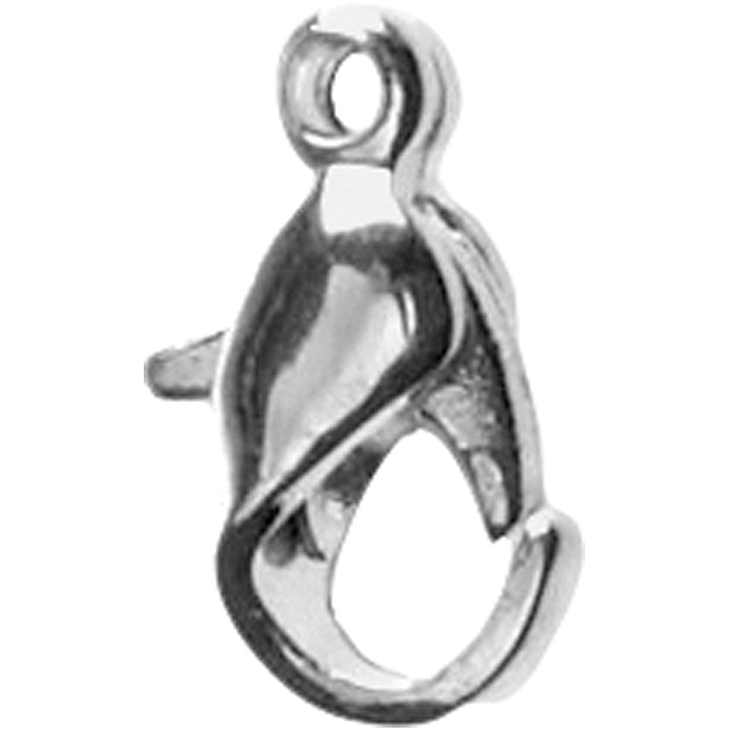Moschettoni dell'azienda Creativ, l: 10 mm, placcati in argento, 10 pezzi 1 scatola