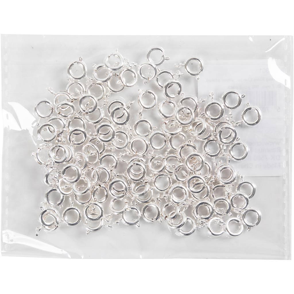 Chiusura a molla Creativ Company, d 7 mm, argento, 100 pezzi 1 scatola