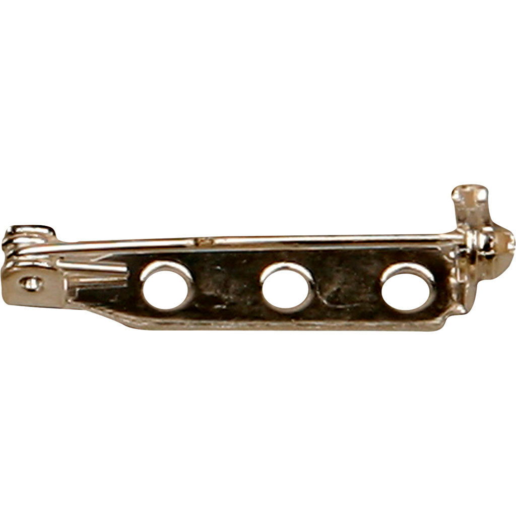 Spilla Creative Company, L: 25 mm, placcata in argento, 100 pezzi 1 scatola