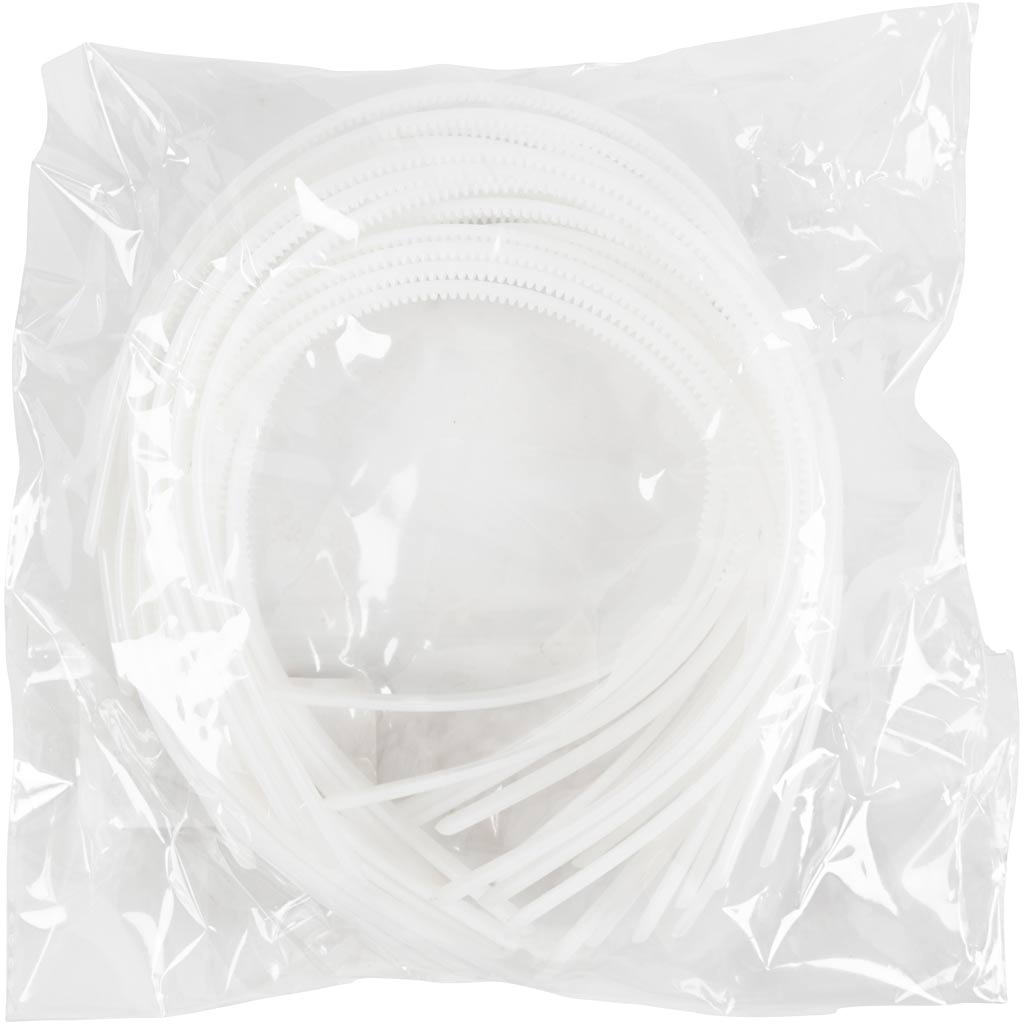 Bandas para el cabello de Creativ Company, B: 8 mm, blanco, 20 piezas 1 caja