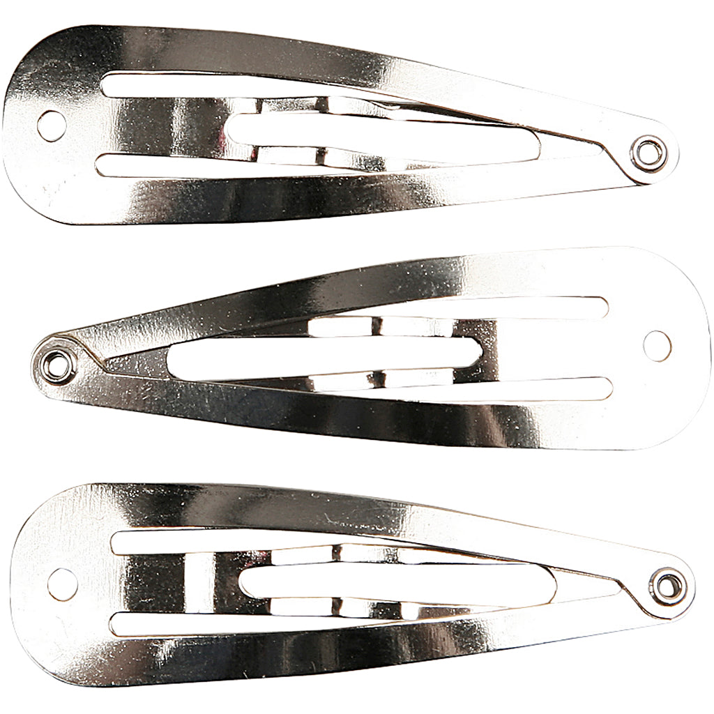 Forcina per capelli Creativ Company, l: 45 mm, l: 14 mm, placcata in argento, 10 pezzi 1 scatola