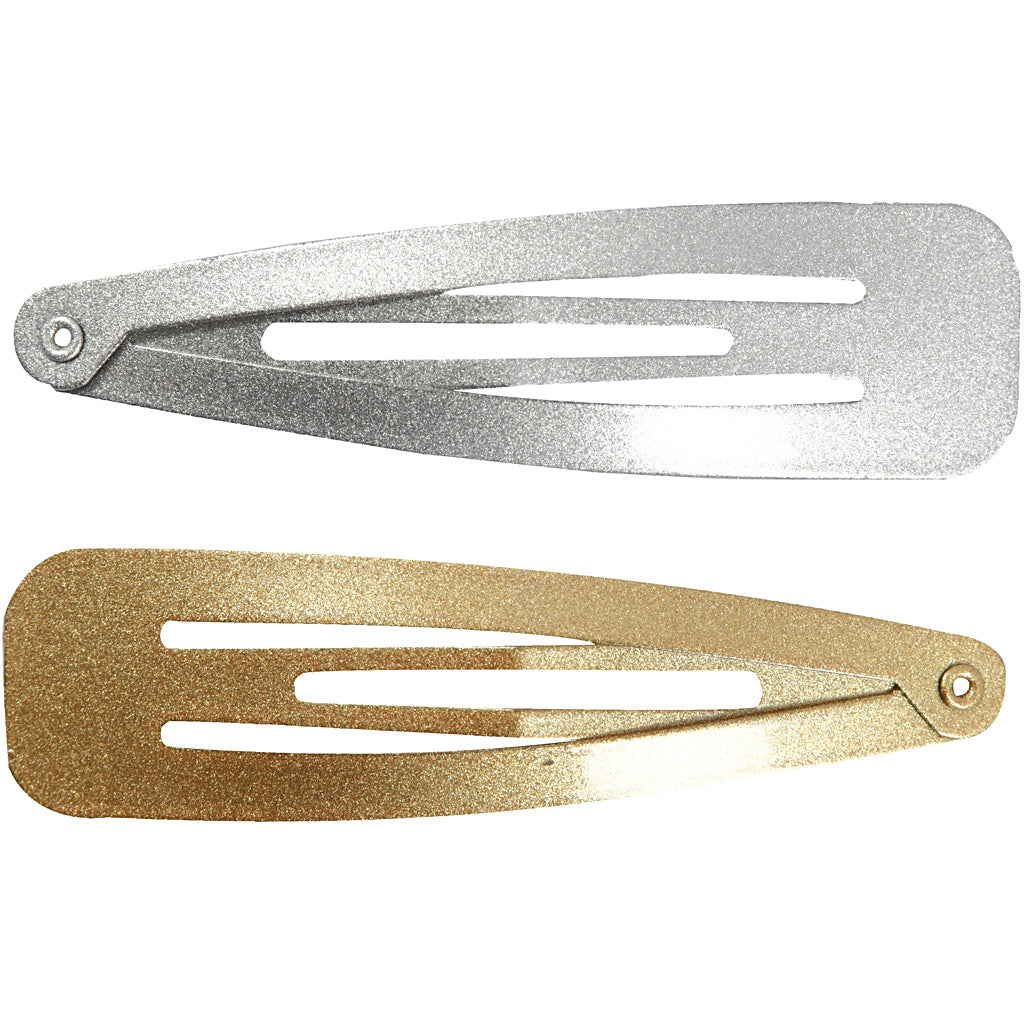 Forcina per capelli Creativ Company, L: 66 mm, L: 17 mm, oro, argento, 4 pezzi 1 scatola