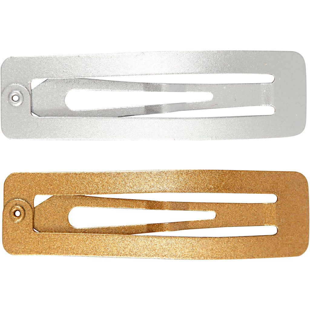 Forcina per capelli Creativ Company, L: 58 mm, L: 16 mm, oro, argento, 4 pezzi 1 scatola