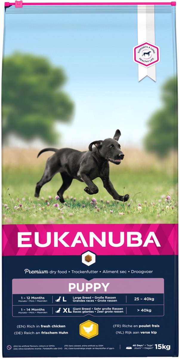 Eukanuba growing puppy - droog hondenvoer - large breed - kip - 15kg
