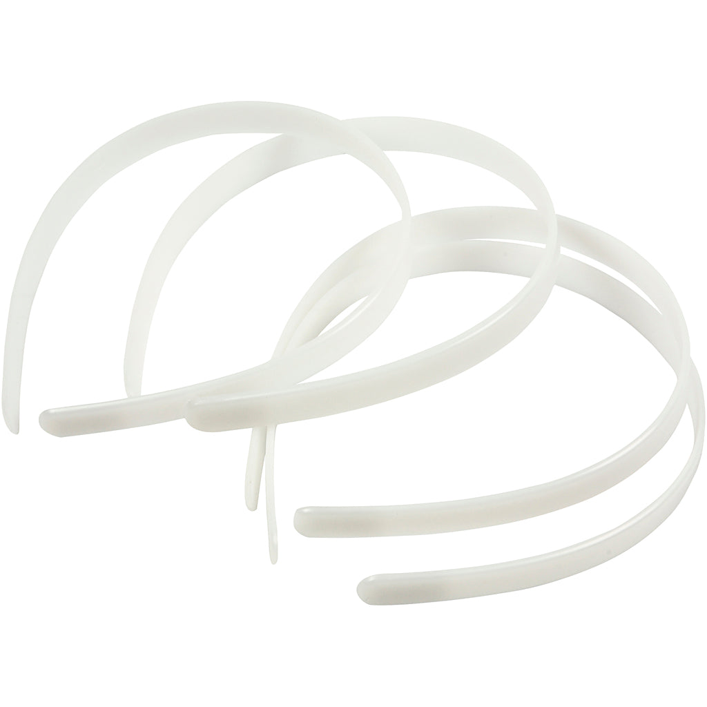 Fasce per capelli Creative Company, larghezza: 13 mm, bianco, 5 pezzi 1 scatola