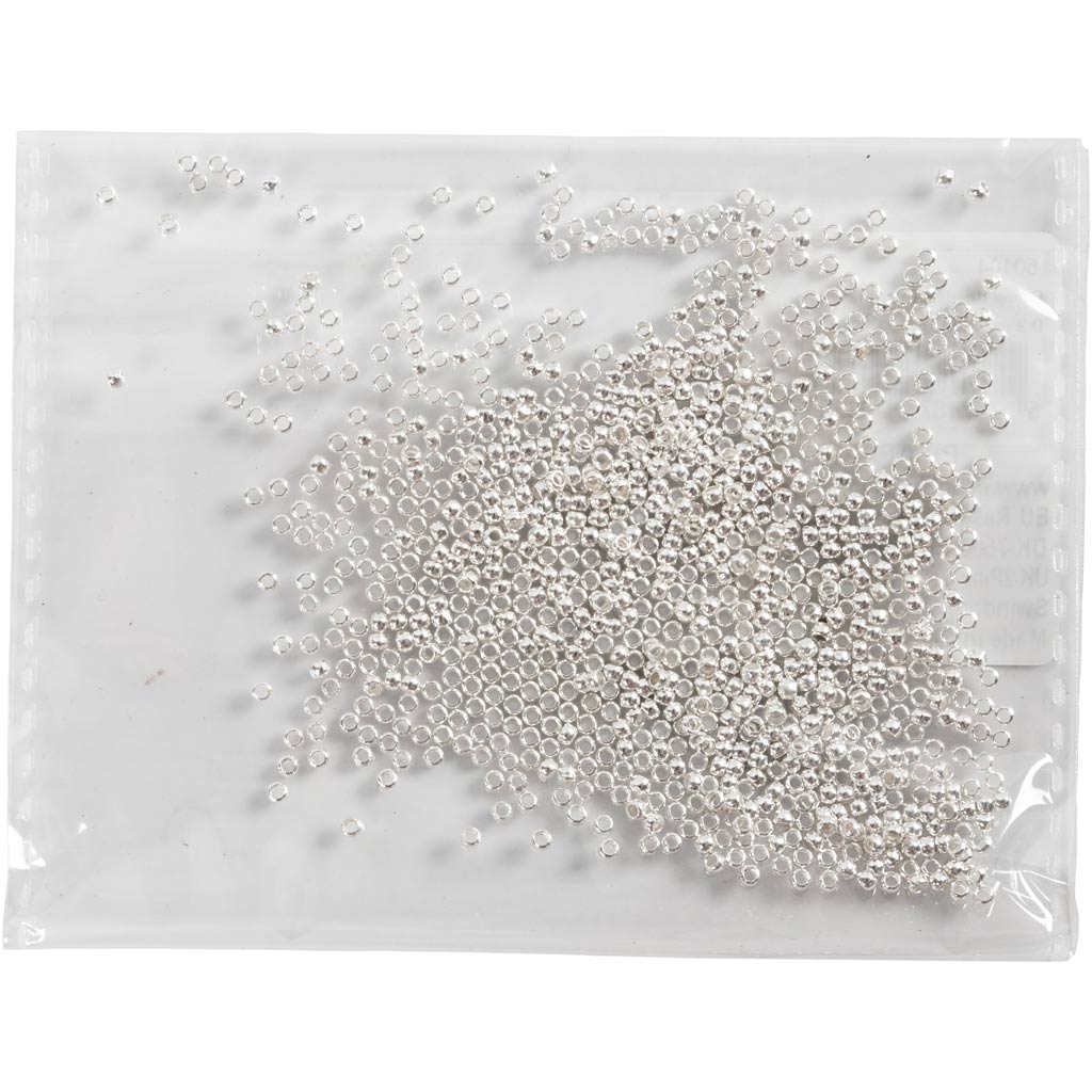 Creative Company Squeeze perle, d 2 mm, argento, 1000 pezzo 1 scatola