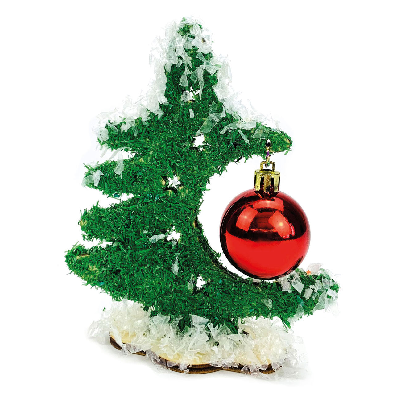 Árbol de Navidad de la artesanía de madera Beleduc con bola de Navidad