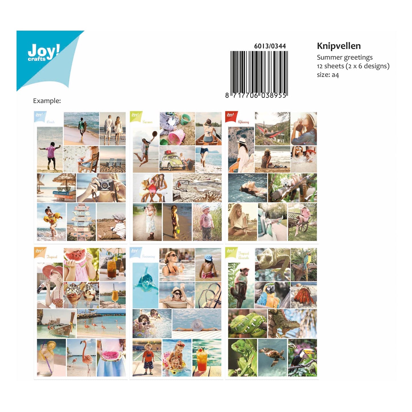 Joy!crafts • hojas recortables a4 2x6uds saludos de verano