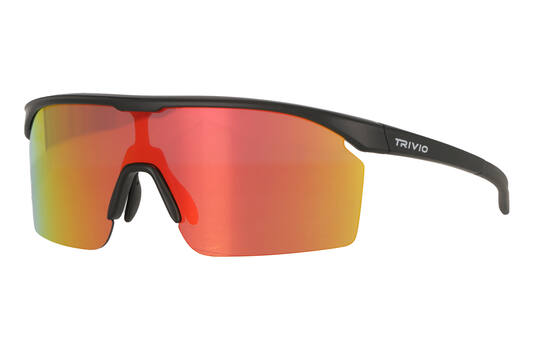 Trivio - occhiali da ciclismo noa nero revo rosso con lente extra trasparente