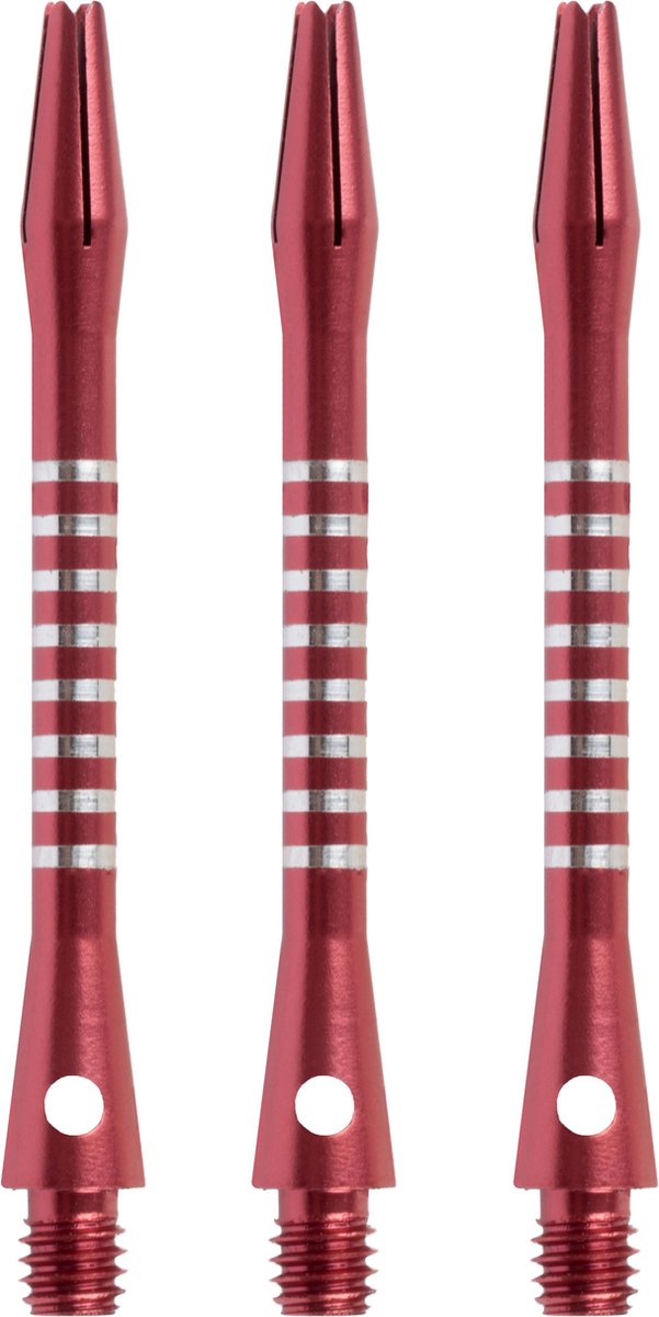 Aste per freccette Faver - alluminio - 3 pezzi - rosso - 5,5 cm