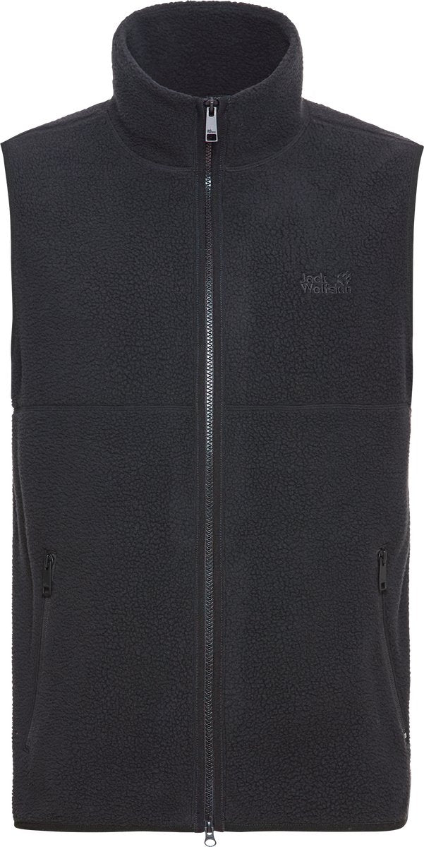 Chaleco Jack Wolfskin Lite Curl para hombres, chaleco para exterior - negro