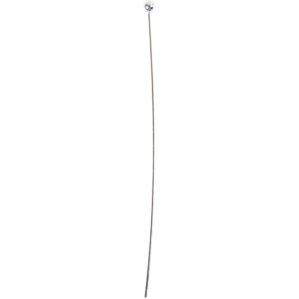 Spilla per testa Creativ Company, l: 60 mm, placcata in argento, 20 pezzi 1 scatola