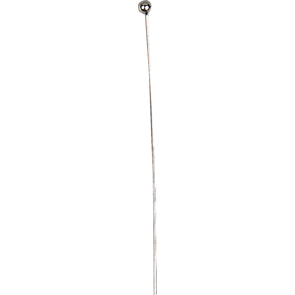 Spilla per testa Creative Company, l: 60 mm, placcata in argento, 150 pezzi 1 scatola