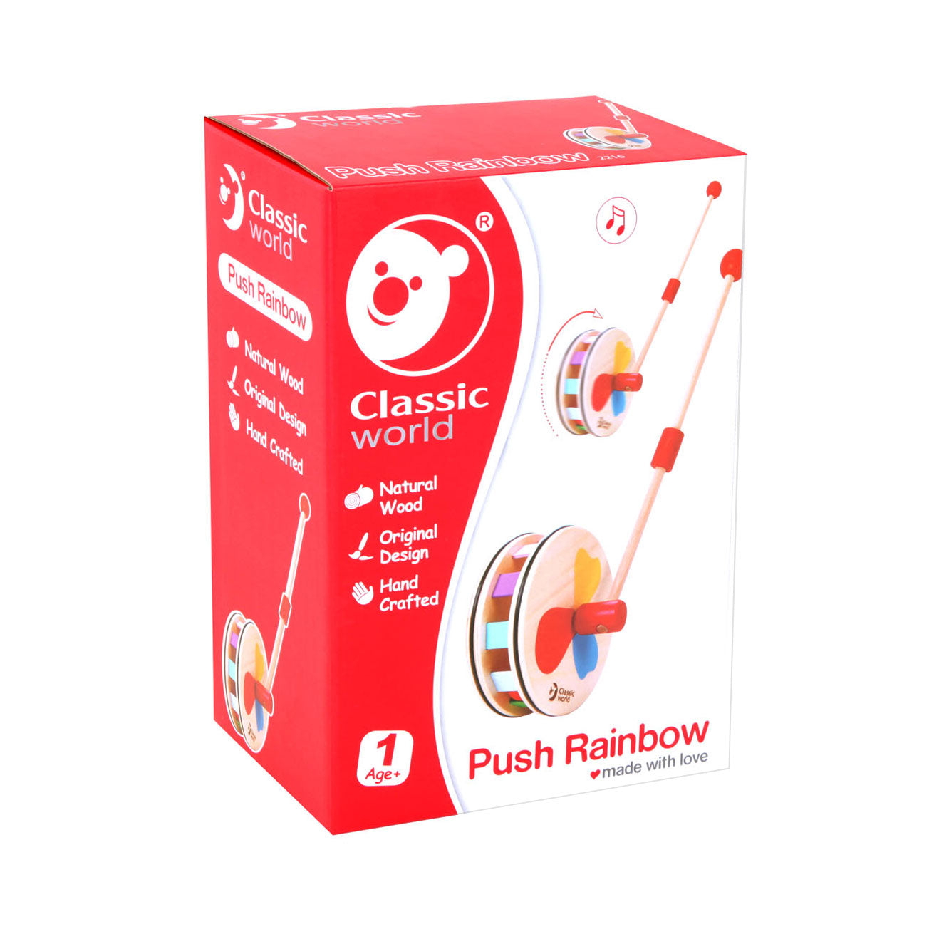 World World World World Wooden Figura Rainbow Wheel