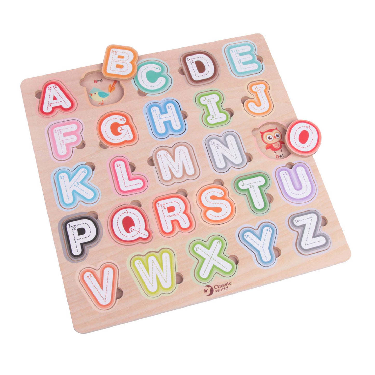 Classic world houten puzzel alfabet, 27st.