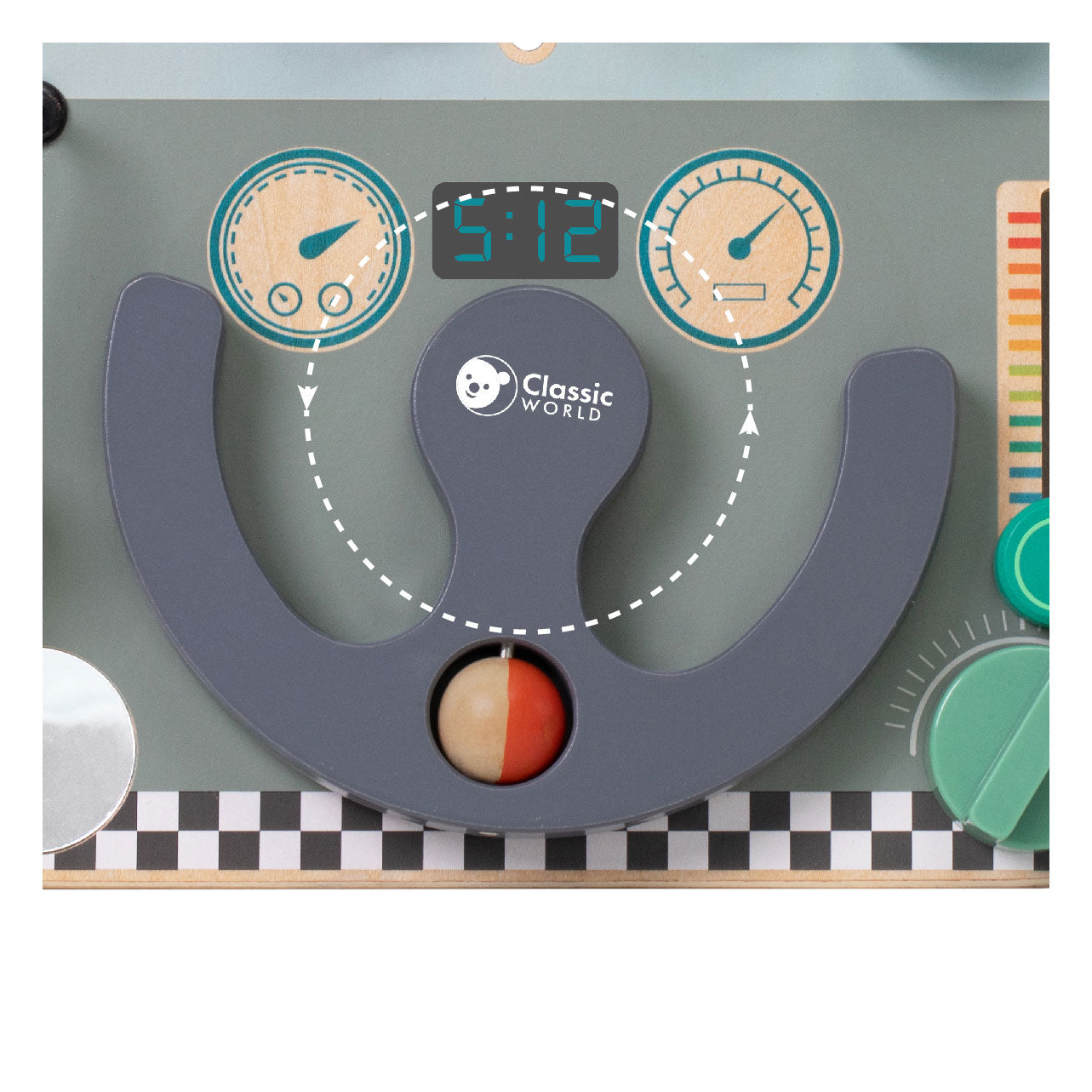 Classic world houten activiteitenbord verkeer educatief speelgoed reis.