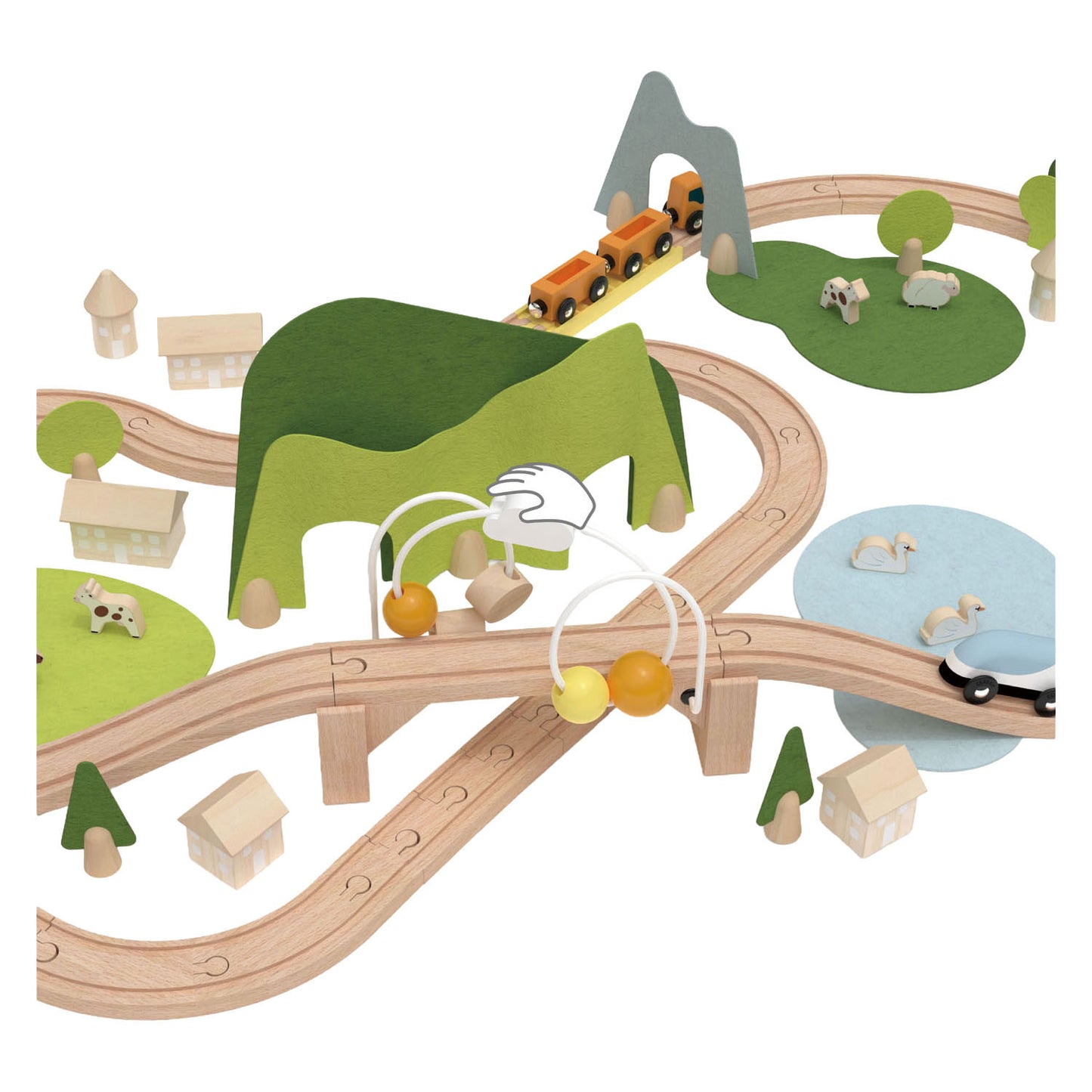 Set di treni del mondo classico natura - 100 pezzi.