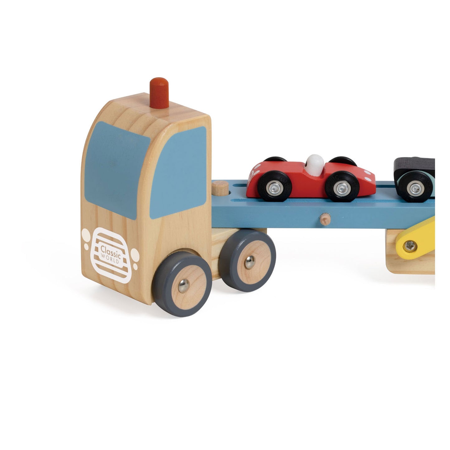 Classic World World Wooden Transporter con 3 auto