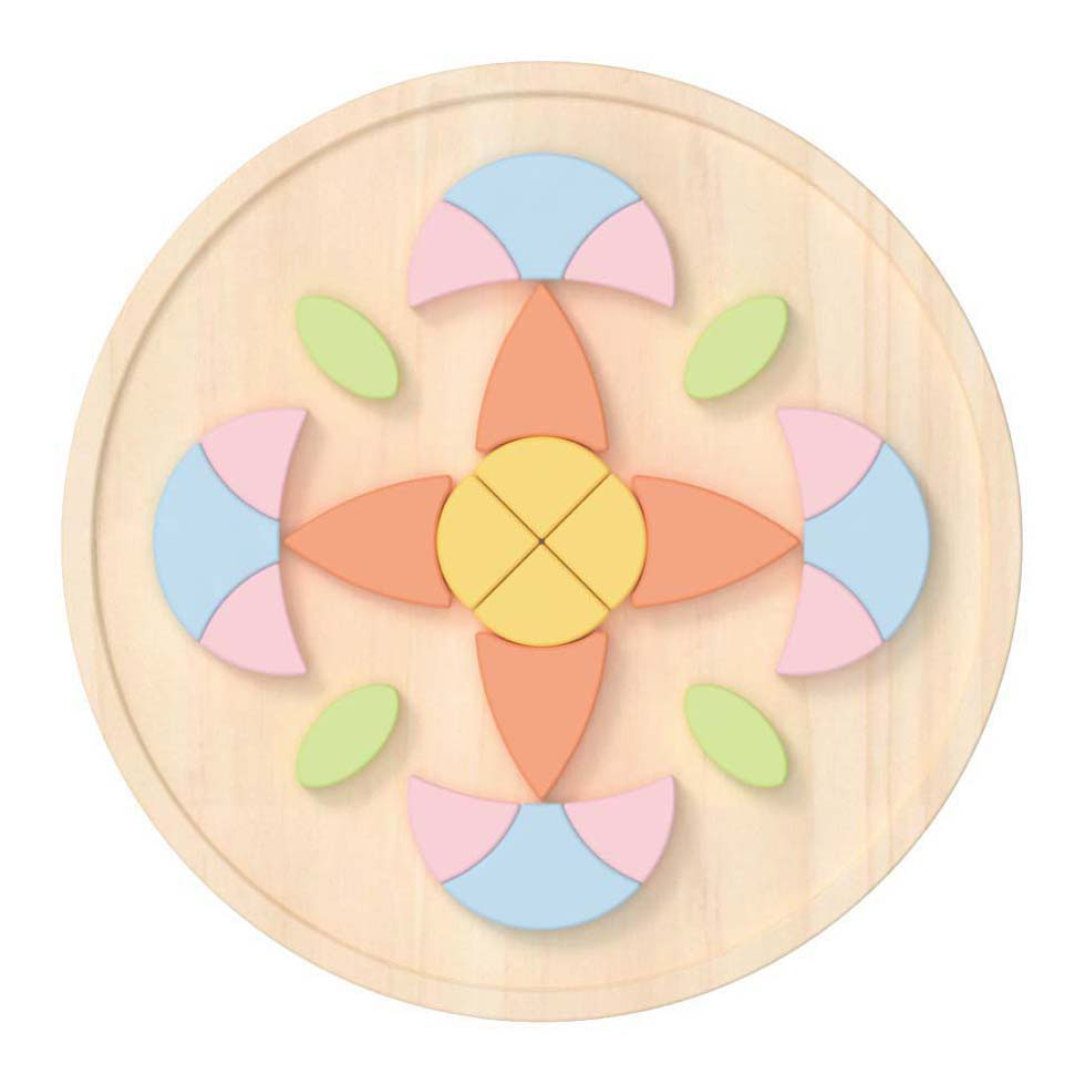 Fiore di puzzle mandala in legno del mondo classico