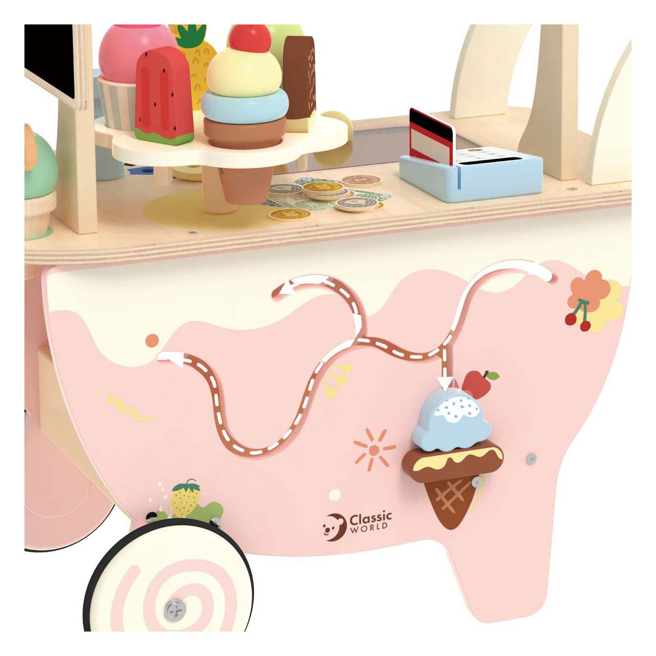 Carretto dei gelati in legno dal mondo classico