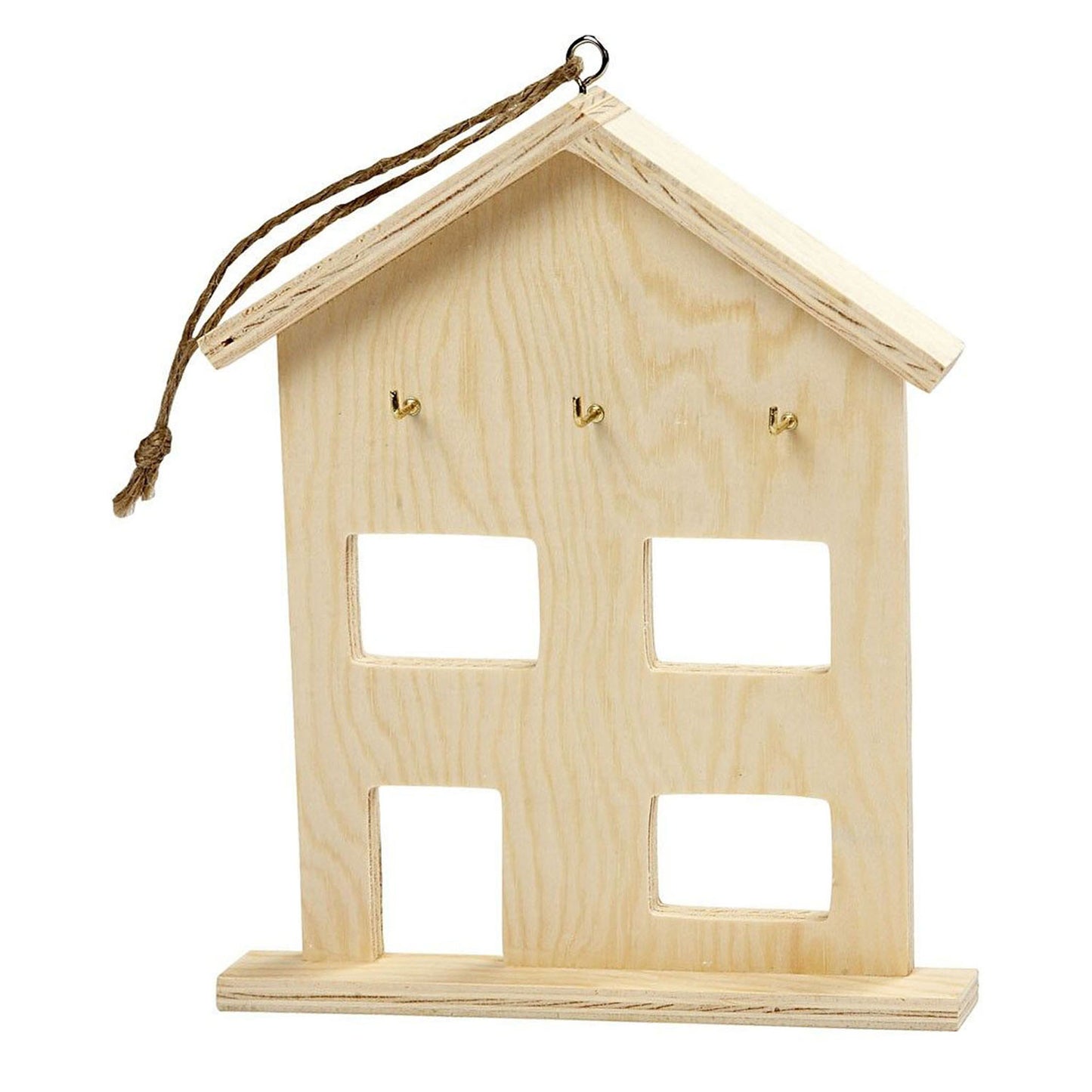Gabinete de llave de madera con 3 ganchos