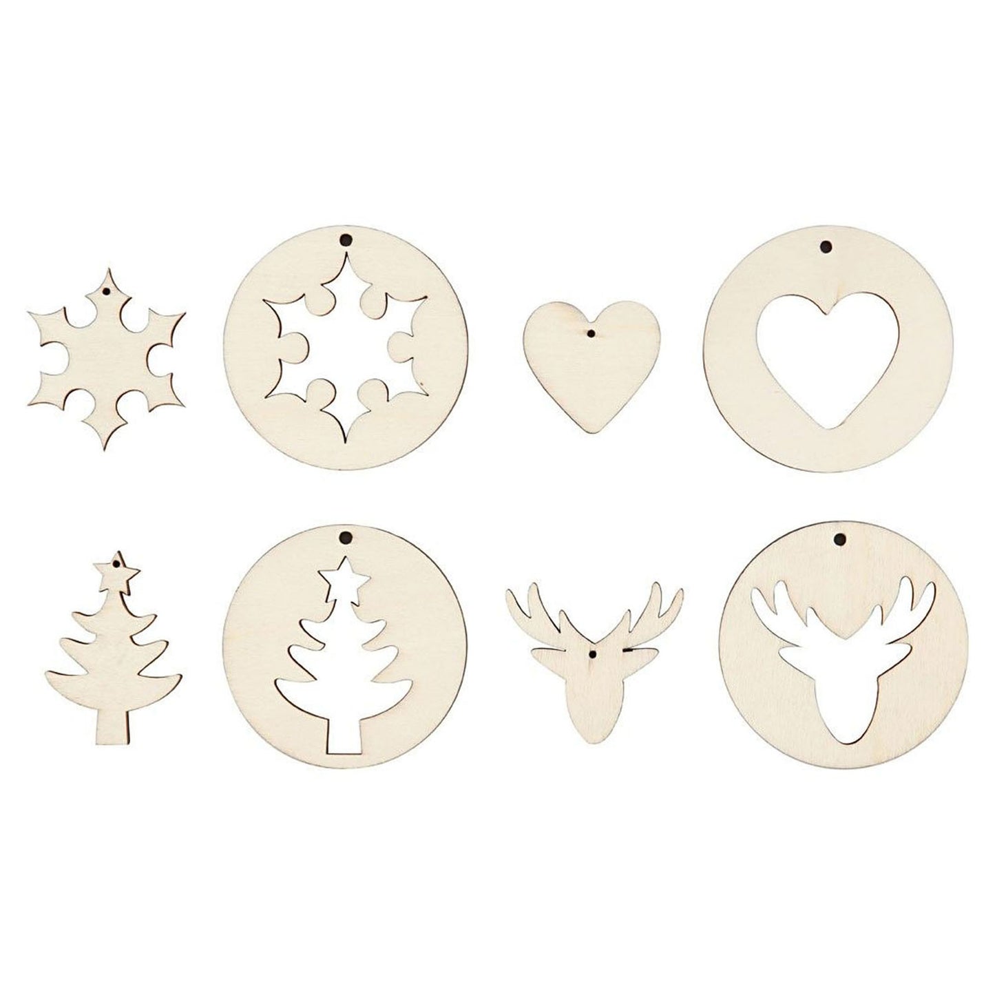 Hangers de Navidad de madera 2in1, 8st.