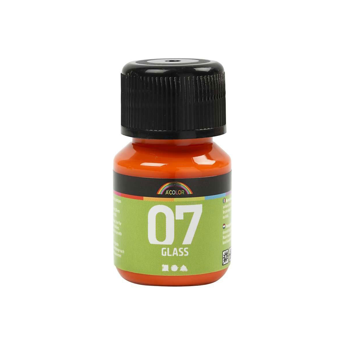 Pintura de vidrio permanente - naranja, 30 ml