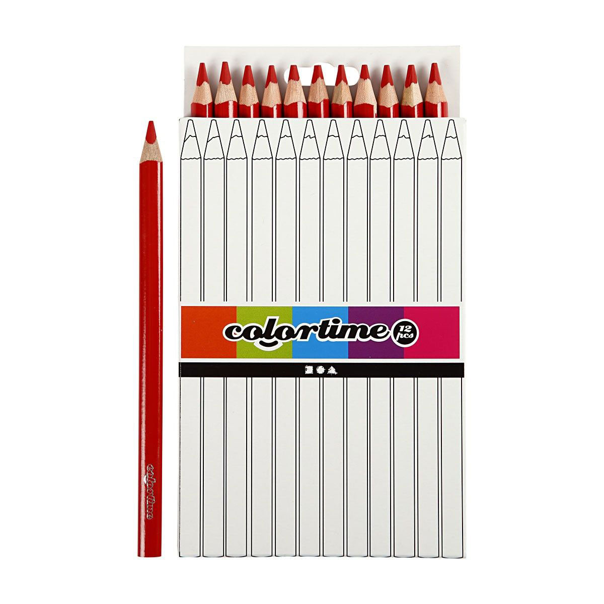Pencille color jumbo triangolari - rosso, 12 °.
