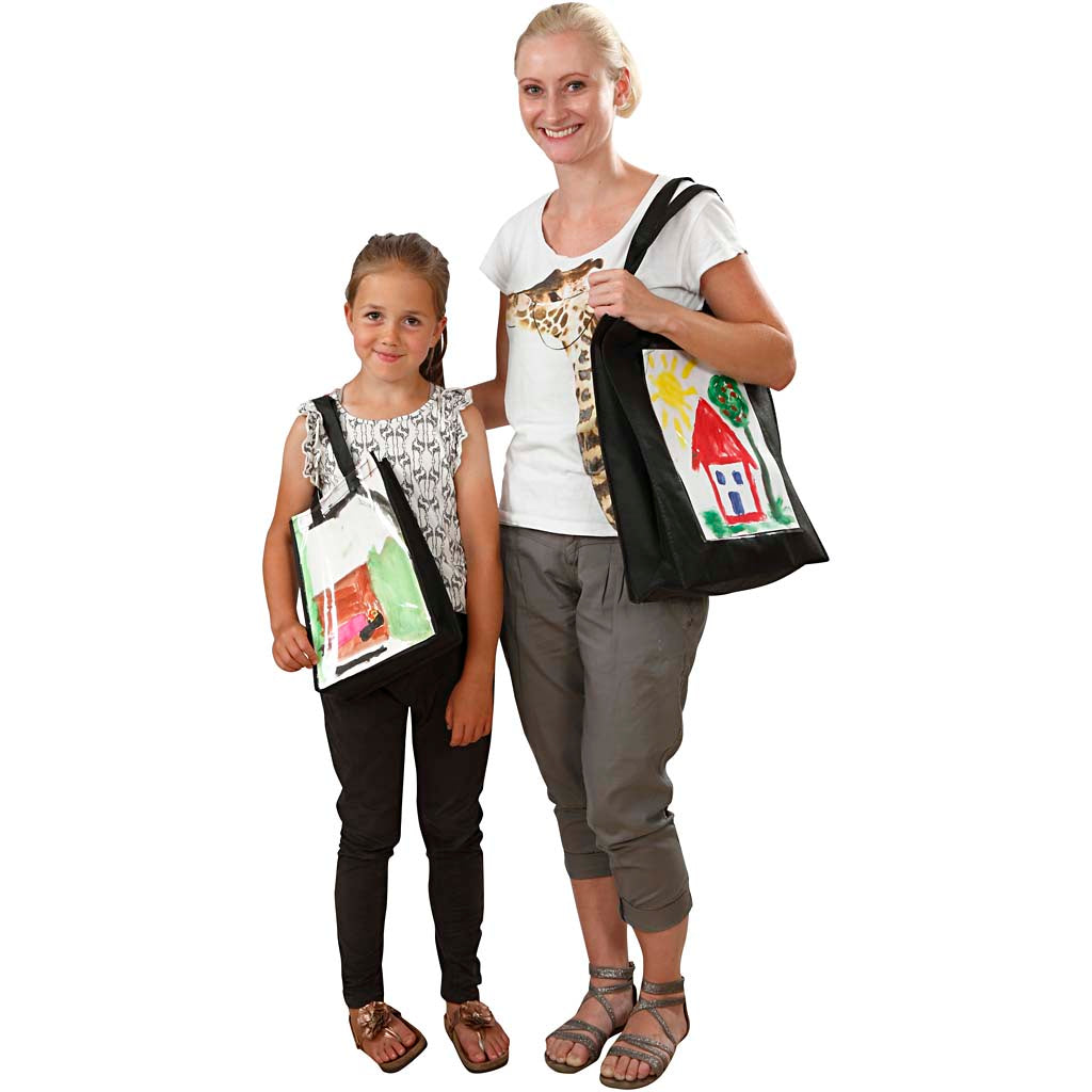 Creative Company Black Spall Borse con fronte di plastica