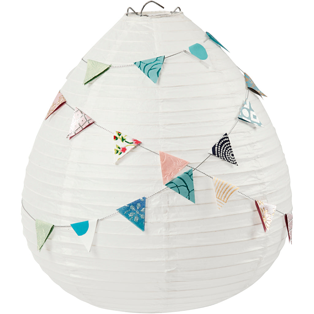 Lampada di carta di riso caduta bianca, 27 cm
