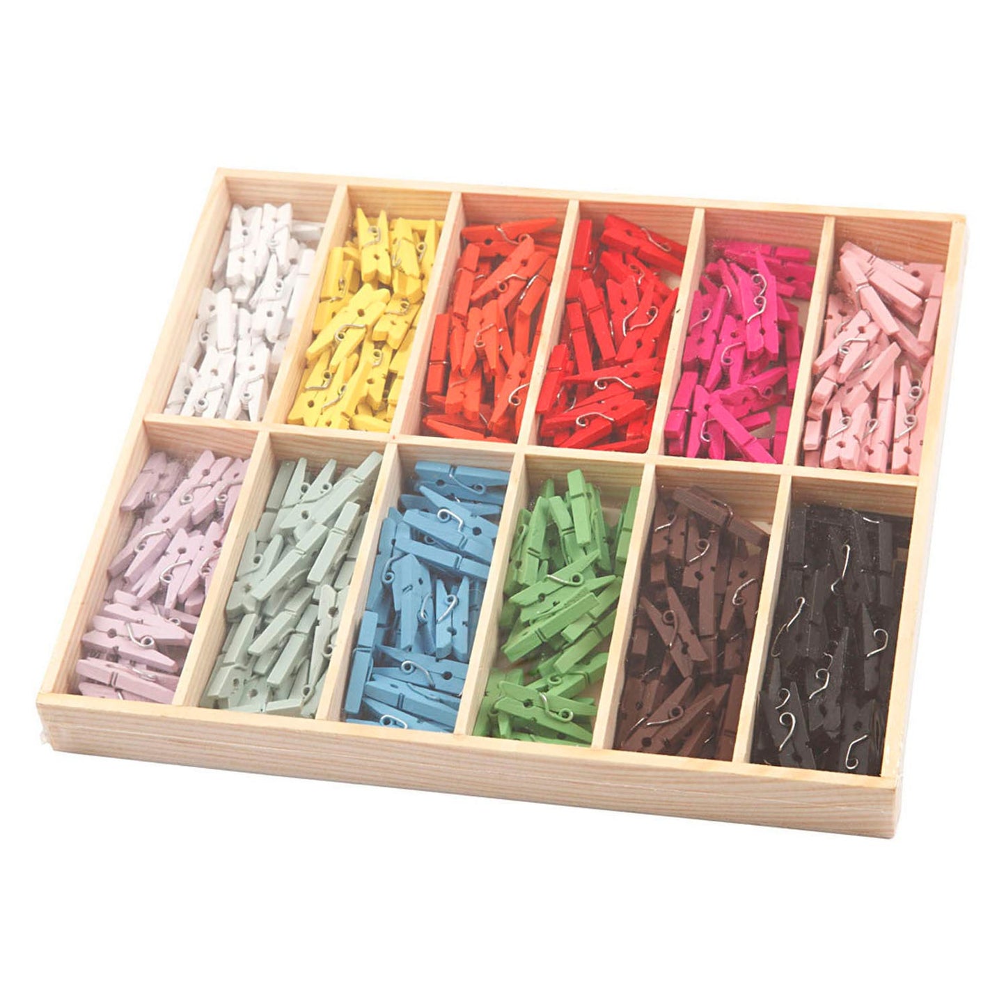 Mini clavijas de color de color, 12x24st.
