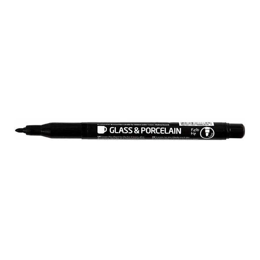 Creativ Company Contourstift para vidrio y negro de porcelana, diques de línea 1-3 mm