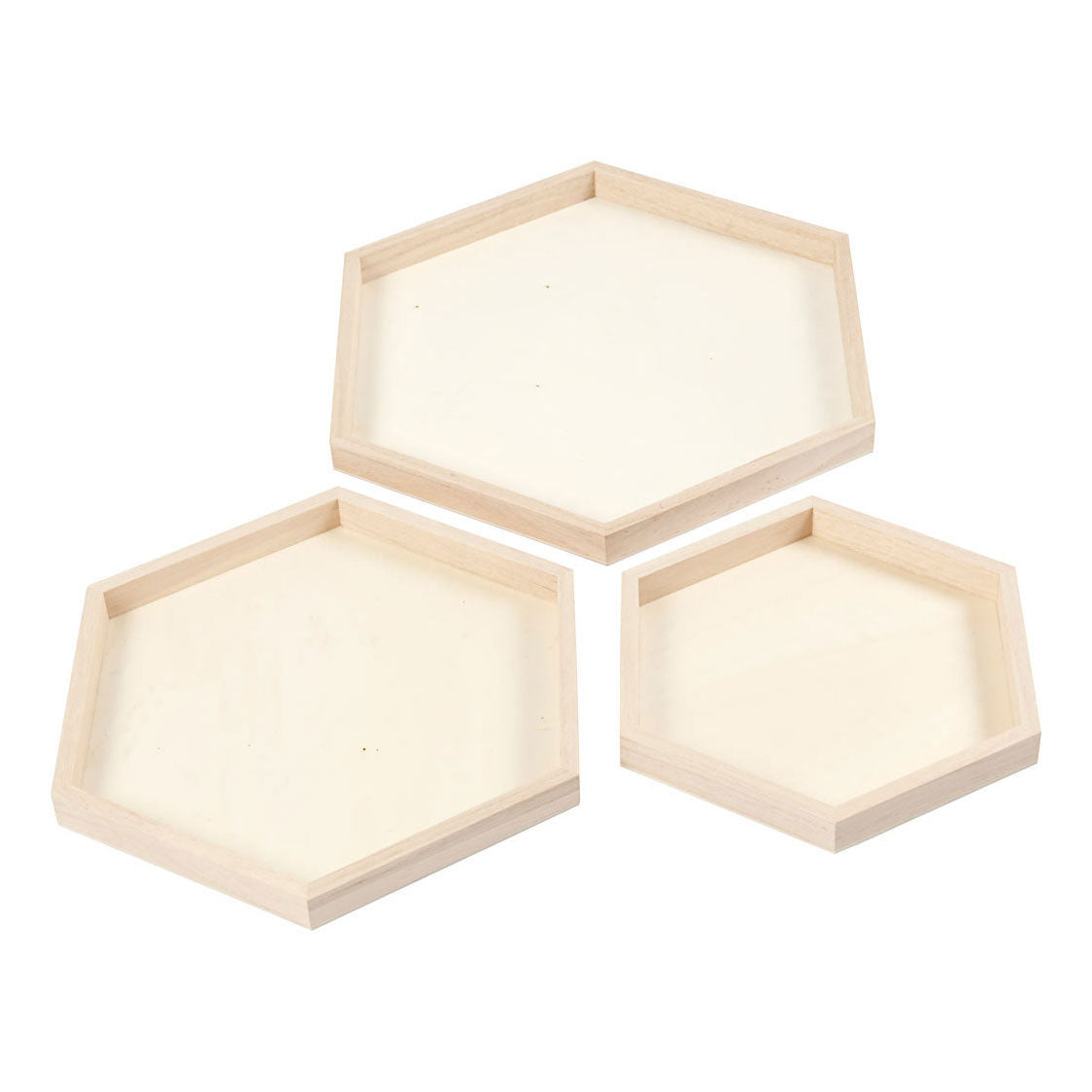 Creativ Company Bandejas de madera diversa, conjunto de 3