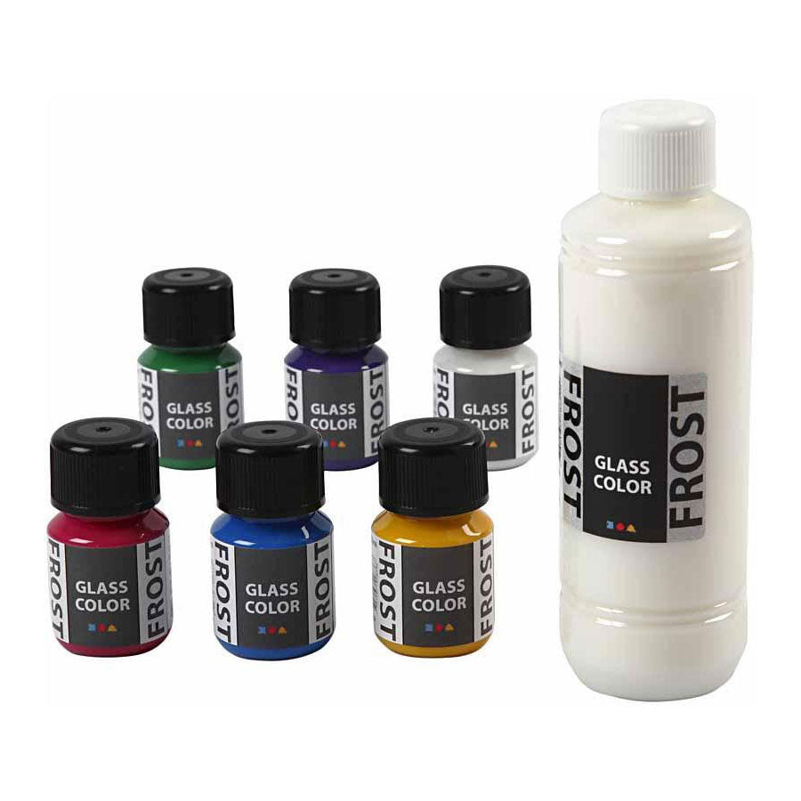 Color de vidrio de vidrio de creativ Company Color de pintura de vidrio Frost, 6x30ml