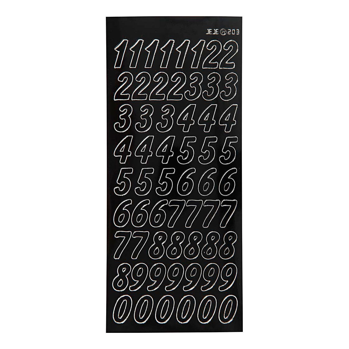 Pegatizaciones de la compañía Createiv Big Figures Black, 1 Hoja