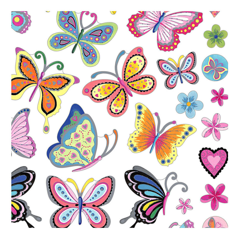 Pegatizas de creativ Company flores y mariposas, 1 hoja