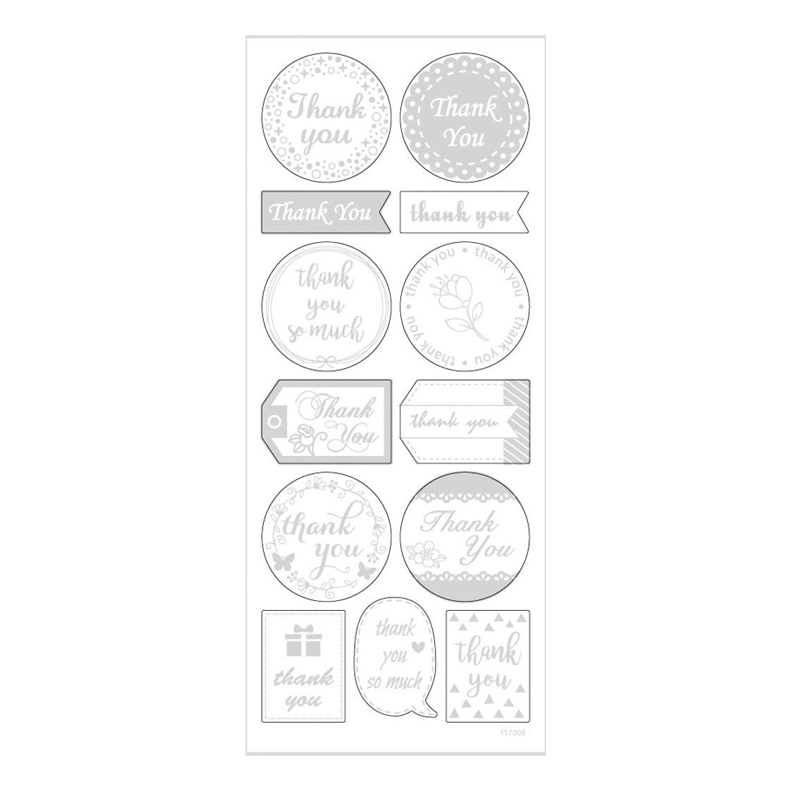 Pegatizaciones de creativ Company Silver Gracias, 1 Vel