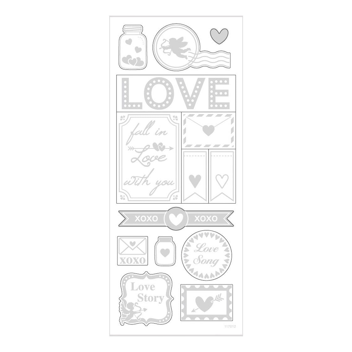 Creative Company Stickers Silver Love, 1 foglio