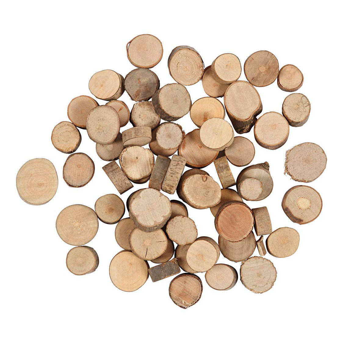 Creativ Company Wooden Disk 10-50 mm, 25 gramos