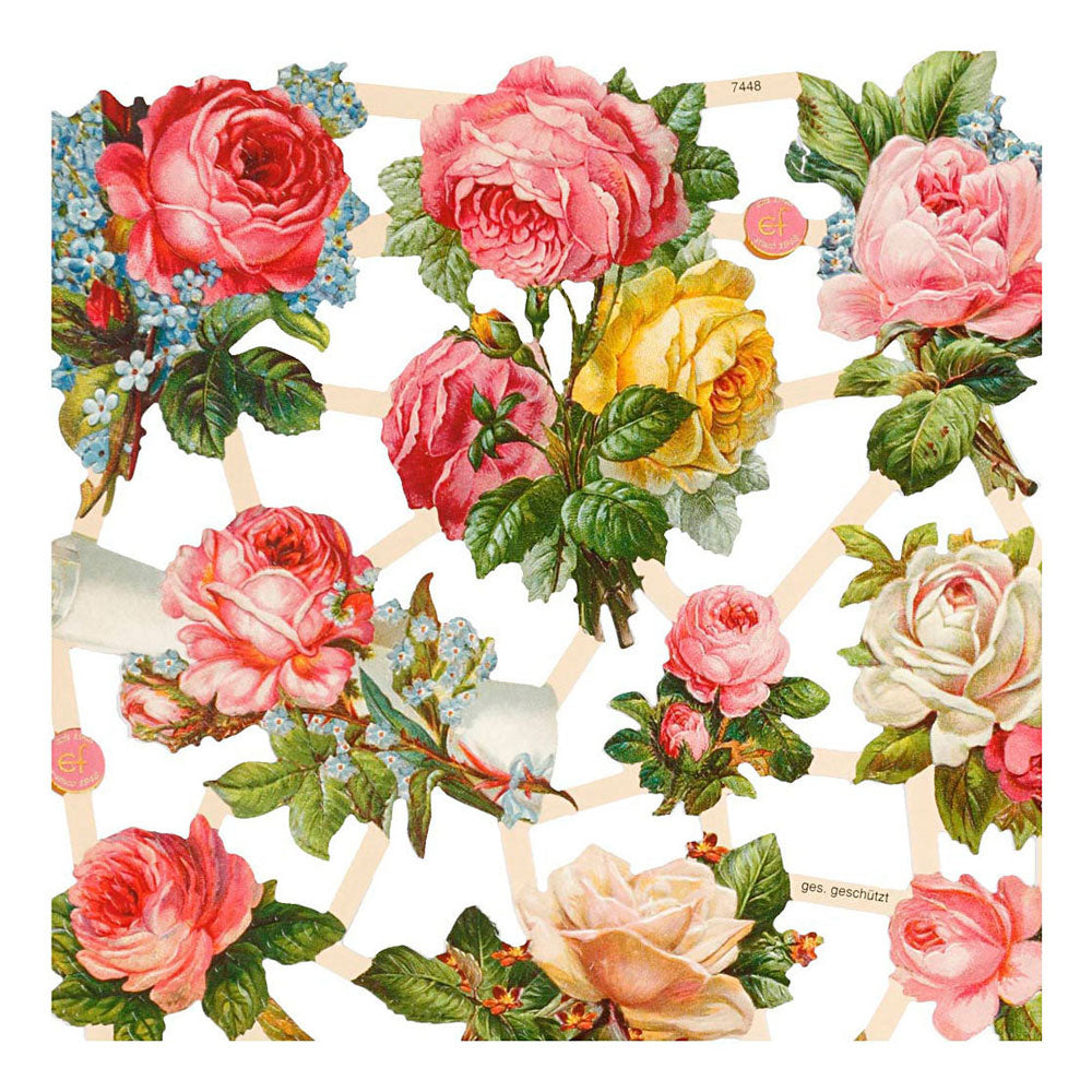 Createiv Company Vintage Pictures rosas, 2 hojas