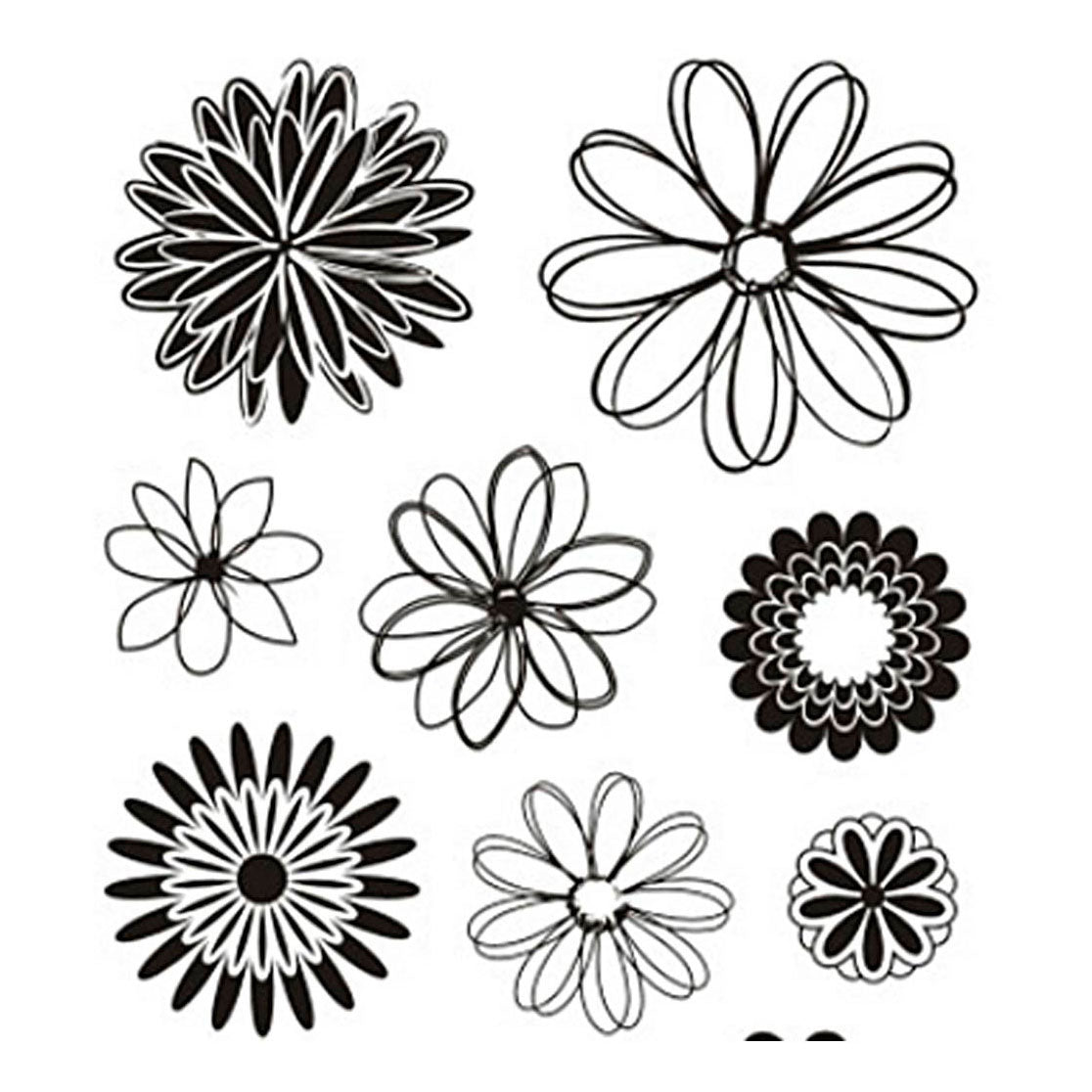 Creativ Company Silicone Stamps Flowers, 1 Hoja