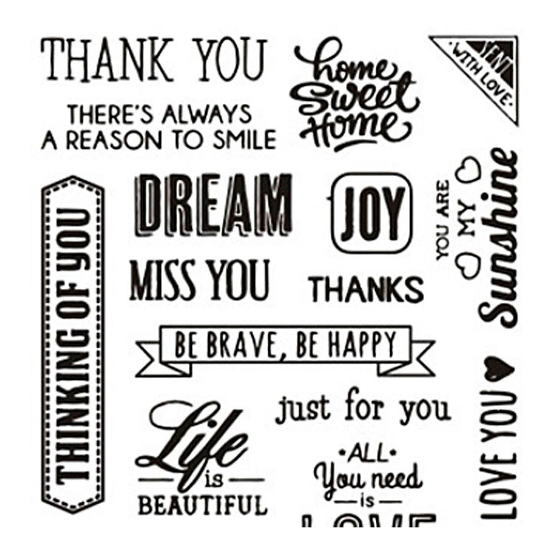 Creativ Company Silicone Stamps Texto en inglés. 1 hoja