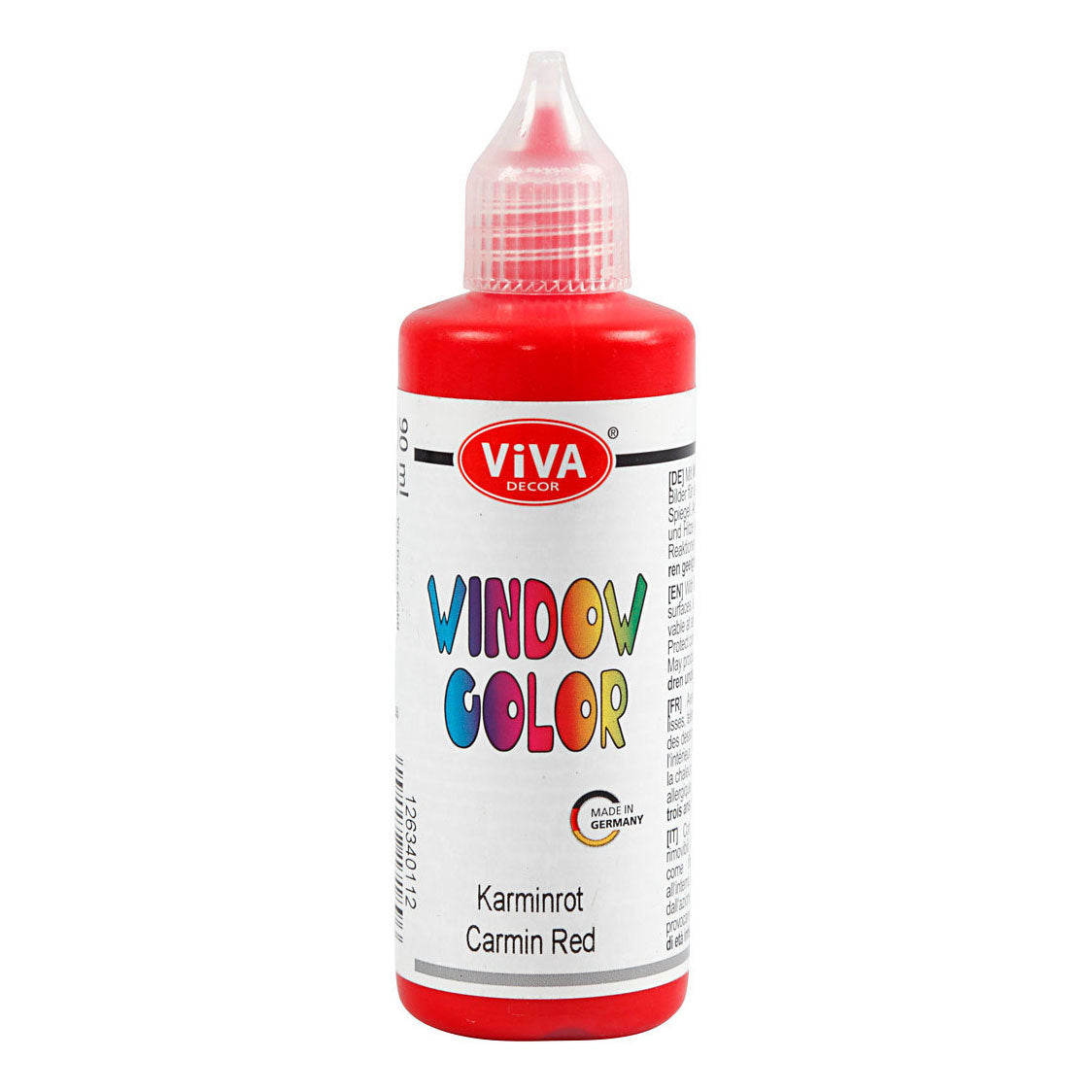 Pegatina de color de la ventana de la empresa de creativ y pintura de vidrio Carmine Red, 90ml