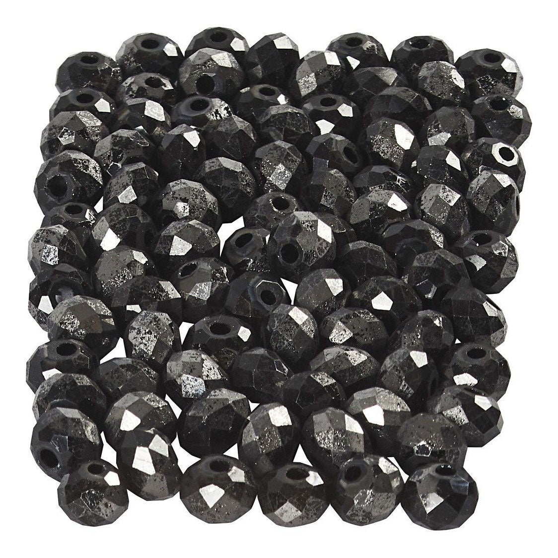 Creative Company Facet Beads Metallic Black, 100 °.