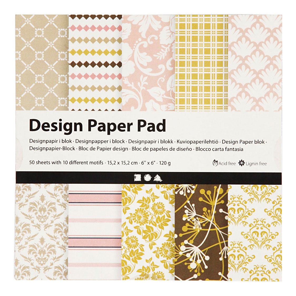 Creative Company Design Paper Block Green Rosa, 50 fogli