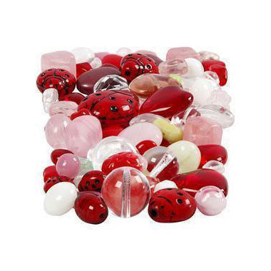 Creative Company perle di vetro perle diverse bestia, cuore, foglie, 60 grammi