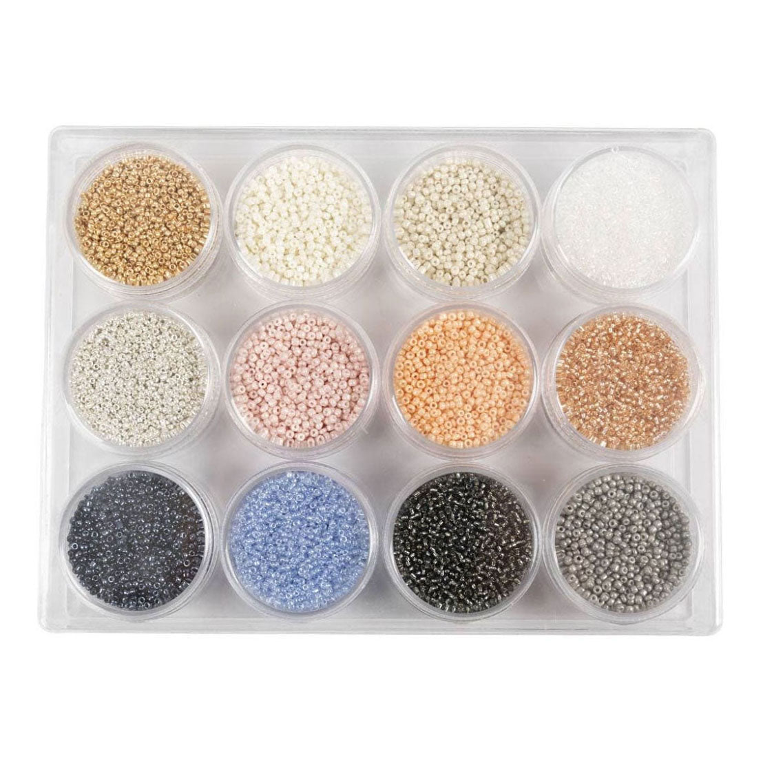 Creative Company Rocailles perle di vetro rotondo 1,7 mm Colori pastello, 12x17 grammi
